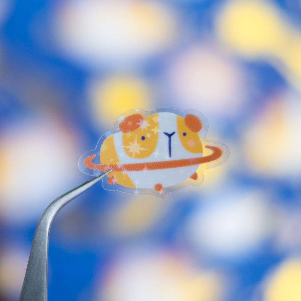 Sticker sheet - Guinea pig space (clear holographic)