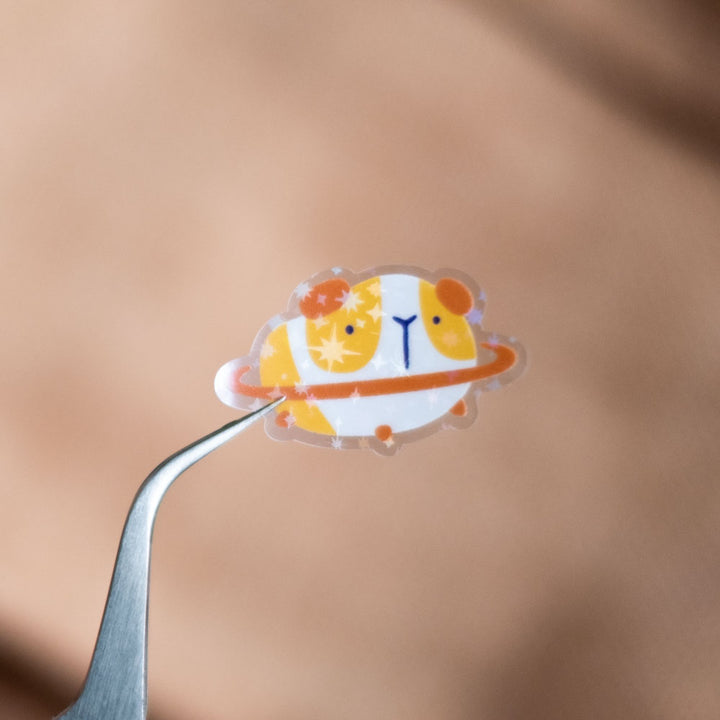 Sticker sheet - Guinea pig space (clear holographic)