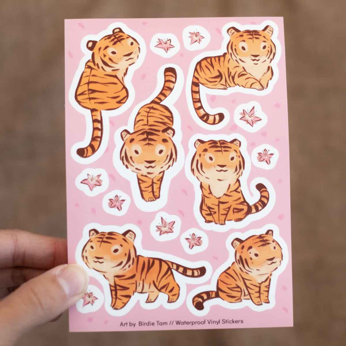 Sticker sheet - Cherry blossom tigers