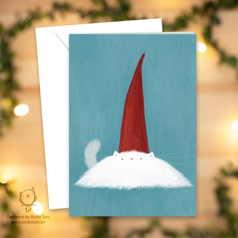 Greeting card - Tomte cat