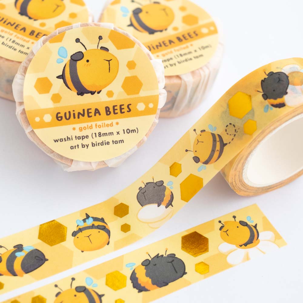 Washi tape (gold foil) - Guinea Bees